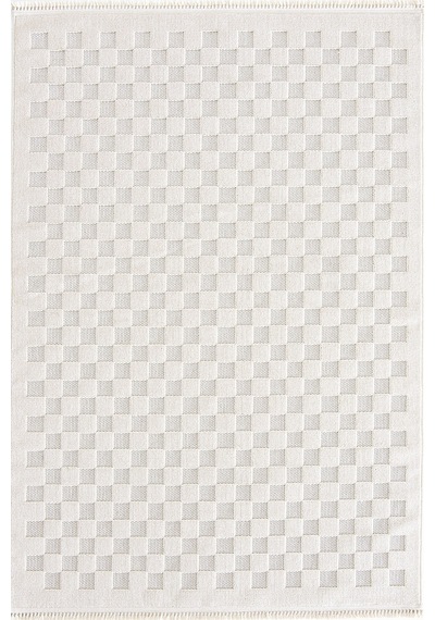 Taigo 197514 Krem - Krem Renkli Dama Desenli Modern Halı Krem