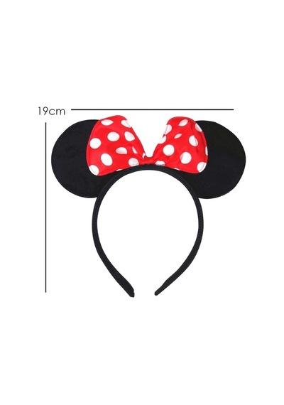 Kırmızı Fiyonklu Minnie Mouse Taç Fare Tacı Kafa Bandı 1