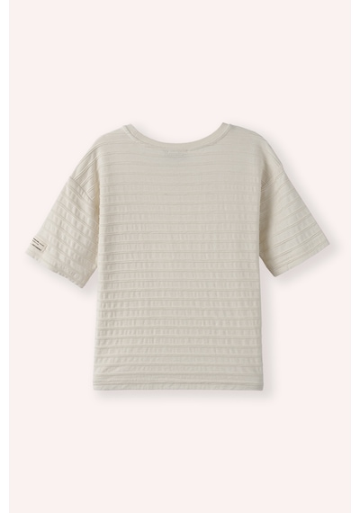 Panço Erkek Çocuk Kısa Kollu T-shirt İndigo Bej