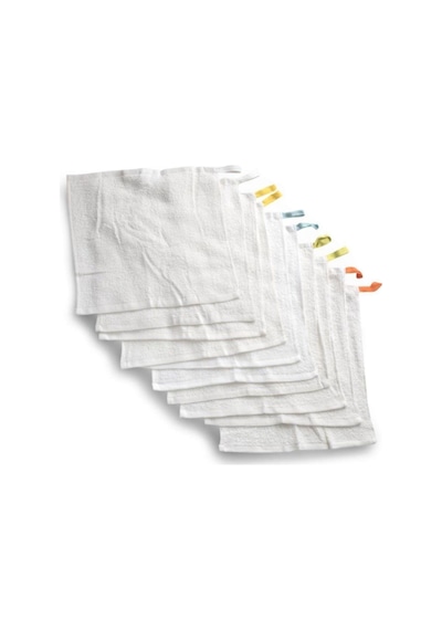 Ikea Unisex Çocuk Beyaz Krama 10 Adet 30X30 Cm Havlu Seti Bebek El Havlusu Peçete Beyaz
