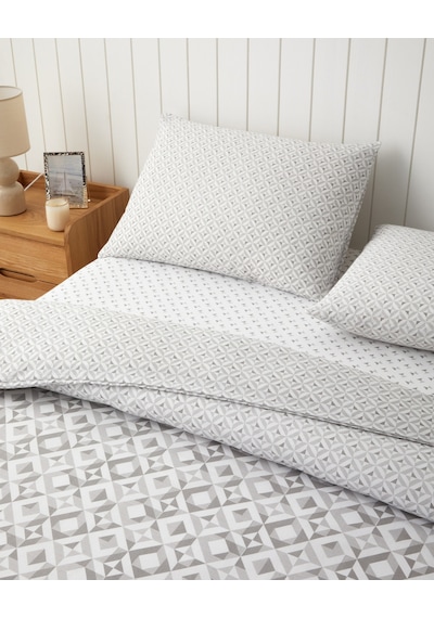 Symetra Kolay Ütülenir Çift Kişilik Çarşaflı Nevresim Takımı 200x220 Cm Gri