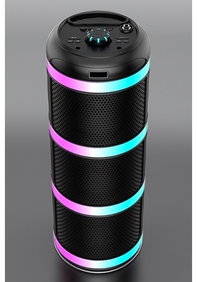 Thentech Partiler İçin Kablosuz Bluetooth 5.0 Bağlantılı Kablosuz Hoparlör Güçlü Kaliteli Ses Uzun Süre Şarj Siyah