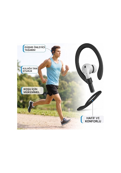 Silikon Kulaklık Kancası 2 Li Set Saplı Bluetooth Kulaklıklar İçin Düşme Önleyici Esnek Kulak Askısı, Spor Ve Günlük Kullanım Siyah Siyah Silikon Kulaklık Kancası 2 Li Set Saplı Bluetooth Kulaklıklar İçin Düşme Önleyici Esnek Kulak Askısı, Spor Ve Günlük Kullanım Siyah Siyah