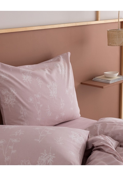 Adelaide Çift Kişilik Pamuklu Baskılı Çarşaflı Nevresim Takımı - Pudra 8684427333136 Çok Renkli