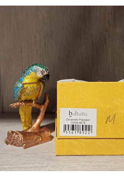 Swarovski Taşlı Papağan Mücevherlik / Dekoratif Biblo