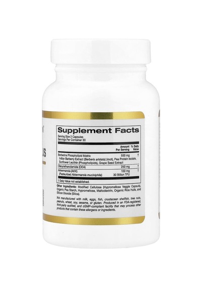 California Gold Nutrition, Akkermansia 30b Plus With Berberine Phospholipid Matrix, And Oea, 60 Veggie Capsules
