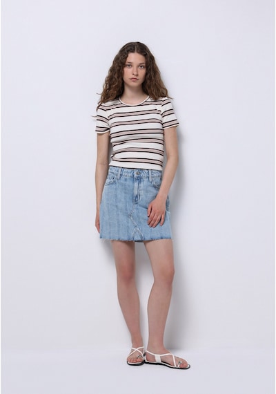 Colin's Colins Regular Fit Çizgili Fermuarlı Kadın Mavi Etek Cl1074983 Q1.v1 Dn44348 Denim