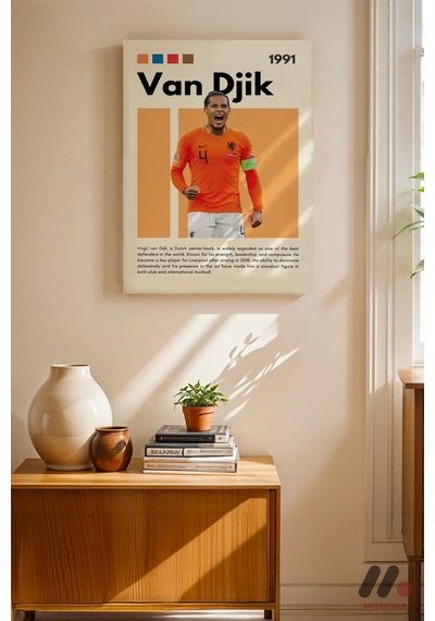 Van Dijk Futbol Posteri, Çerçevesiz Yüksek Kalite Duvar Afişi - Spor Severlere Hediye