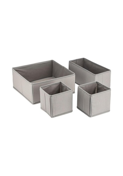 Tr 4'lü Gri Çizgili Dolap-çekmece Içi Organizer Seti 28x28x13 X1 / 28x13x13 X1 / 13x13x13 X2 Genel