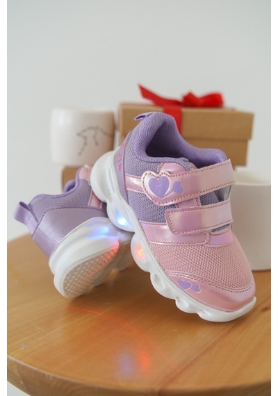 Daxtors Cayt Cırtlı Unisex Çocuk Sneaker Spor Ayakkabı Pudra