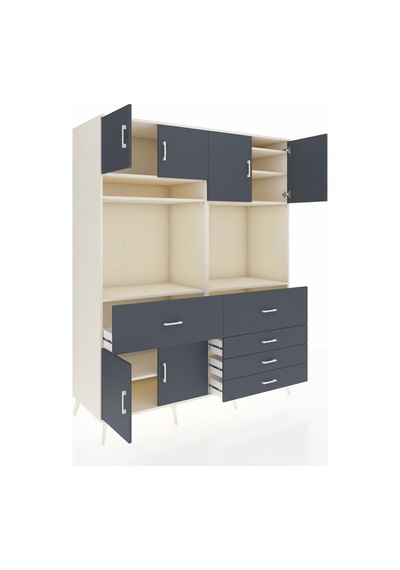 Kronos Gardrop 7 Raflı 5 Çekmeceli 6 Kapaklı 176x59x221 Aytaşı-antrasit Antrasit Kronos Gardrop 7 Raflı 5 Çekmeceli 6 Kapaklı 176x59x221 Aytaşı-antrasit Antrasit