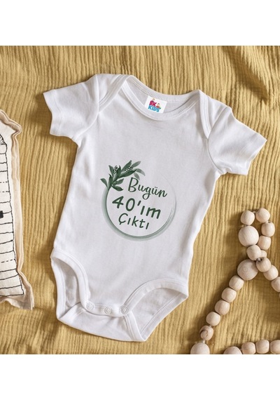 Bk Kids 40'ım Çıktı Tasarımlı Beyaz Bebek Body Zıbın-1 Çok Renkli