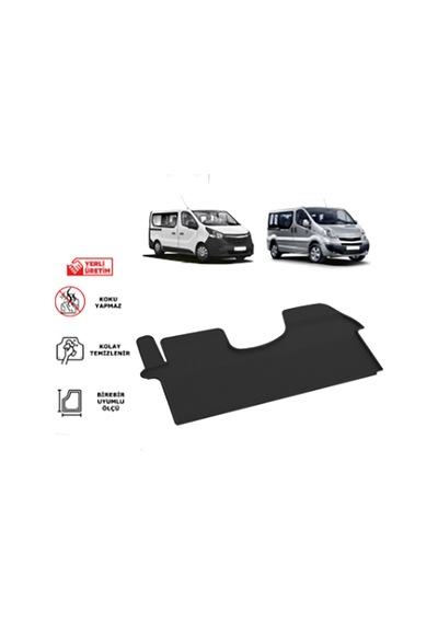 Renault Trafic 2-3 Opel Vivaro A-b 2001-2025 Renault Master 2010 Sonrası Uyumlu Kauçuk Ön Paspas
