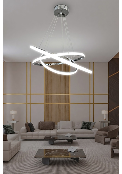 3'lü Çember Led Avize - - Beyaz Işık / Gold İthal Gold İthal Altın