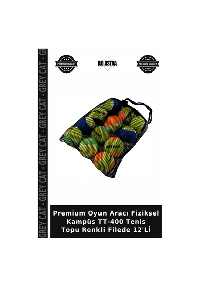 Premium Oyun Aracı Fiziksel Kampüs Tt-400 Tenis Topu Renkli Filede 12'li