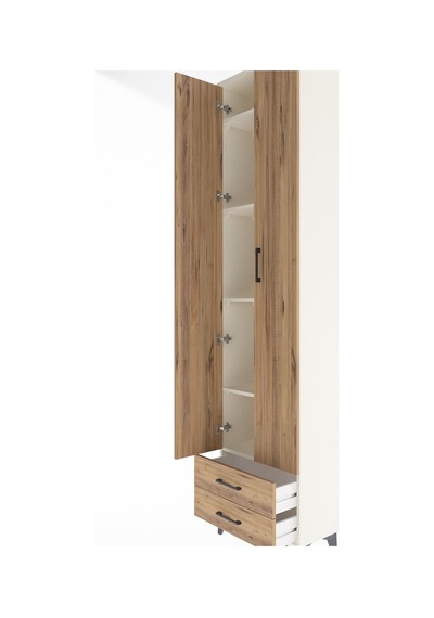 Arges Dolap 5 Raflı 2 Çekmeceli 2 Kapaklı 60x30x243 Aytaşı-çam Aytaşı