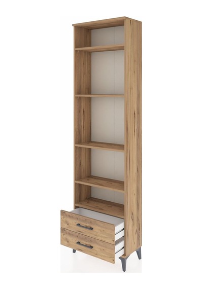 Arges Dolap 5 Raflı 2 Çekmeceli 60x30x221 Çam-çam Çam