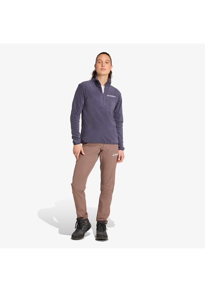 Adidas Multi Essentials 1-2 Zip Fleece Kadın Mor Yürüyüş Polar Jm3121