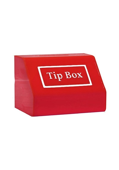 Asma Kilitli Pleksi Tip Box Bahşiş Kutusu Kırmızı 20x13xh12