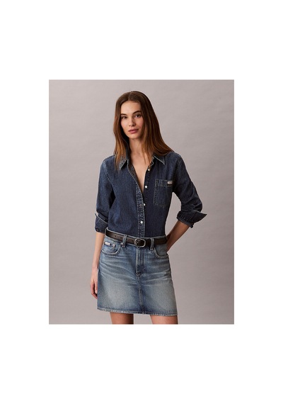 Calvin Klein Kadın 90's Basset Blue Mini Etek-16192 Mavi