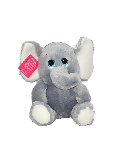 Selay Toys Pelüş Oturan Fil Gri 3440