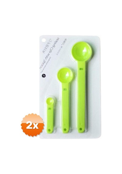 2 Adet Ölçme Kaşıklı Poşet Klipsi 3'lü Paket