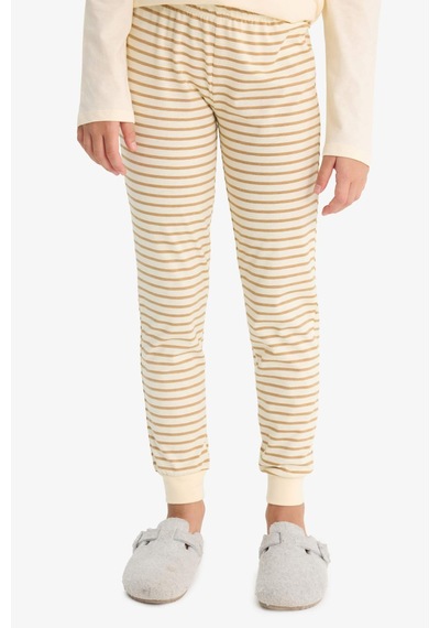 Defacto Kız Çocuk Pijama Takımı Baskılı Uzun Kollu Üst Çizgili Uzun Alt F1085a825auer134 Ekru Defacto Kız Çocuk Pijama Takımı Baskılı Uzun Kollu Üst Çizgili Uzun Alt F1085a825auer134 Ekru