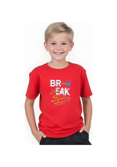 Fyk Kids Erkek Çocuk Yazlık Break Baskılı Alt-üst Takım Kırmızı