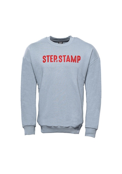 Wessi Yazı Baskılı Bisiklet Yaka Gri Sweatshirt Gri