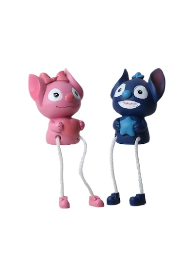 Lilo & Stitch Ayakları Sallanan 2 Li Biblo Seti Dekoratif Ürün Ev Ofis Yeni Yıl Doğum Günü Hediyesi 20 Cm
