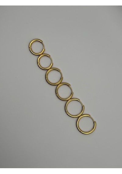 Arnes Jewelry Çelik Gold 3'lü Halka Küpe Gold