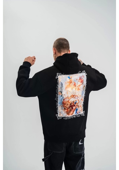 Polızeı Premium Kalite Kapşonlu Dijital Patchli Sweatshirt - Siyah