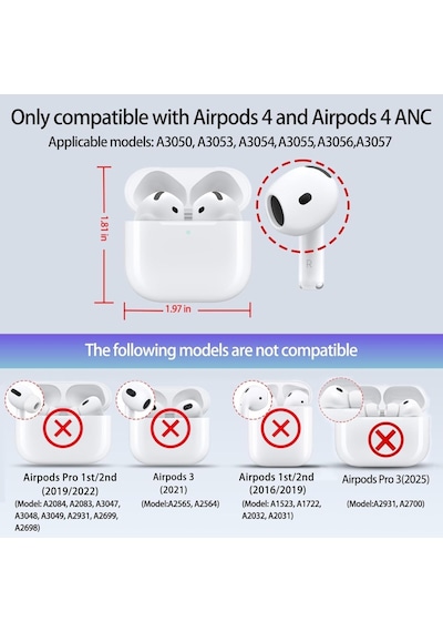 Apple Uyumlu AirPods 4. Nesil İle Kılıf Standlı Kilitli Tpu Premium Matte Trip Case Şeffaf