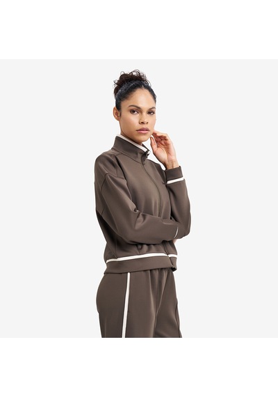 Lescon Haki Kadın Fermuarlı Sweatshirt 26n-2126
