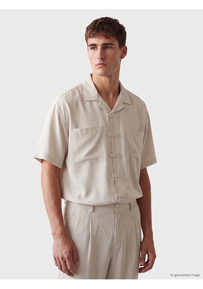 Lcw Vision Ekru Loose Fit Erkek Gömlek