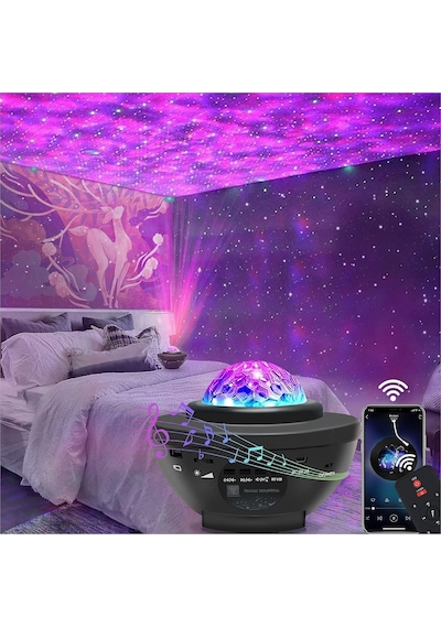 Yıldızlı Projektör Tavan Bulutsu Galaxy Lazer Işıklı Disko Topu B