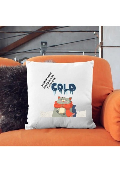 Saten Yastık Kılıfı 50x50 Cm Sen Kimin Hırkını Arkadaşı Olduğumu Bilmiyor Musun Cold Baskılı Dekoratif Kırlent Kılıfı İçi Boş Beyaz