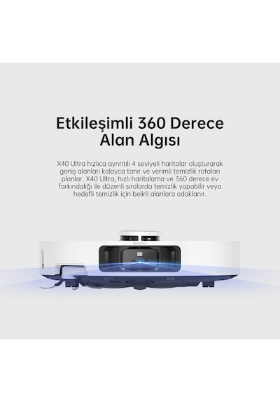 Dreame X40 Ultra Robot Süpürge Beyaz