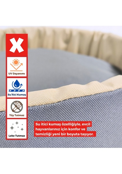 Sünger Simit Kedi Köpek Yatağı Gri 45 Cm