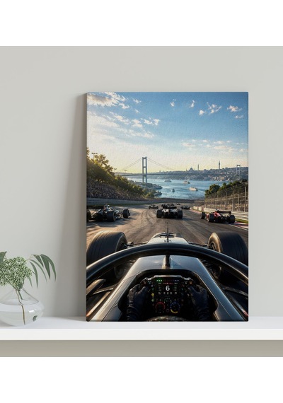 Bk Gift Formula Yarışı Ve Yarış Arabası Temalı Modern Kanvas Duvar Tablosu-1 50x70 Cm