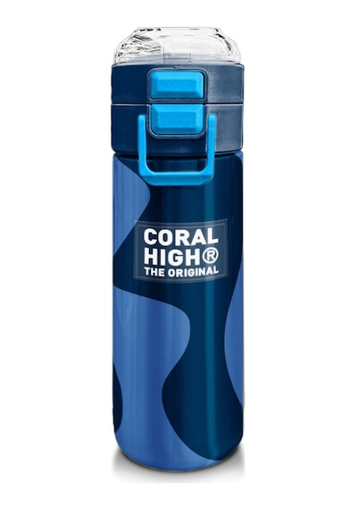 Coral High 500 Ml Lacivert Mavi Desenli - Erkek Çocuk Paslanmaz Çelik Okul Termosu/suluk/matara Çok Renkli
