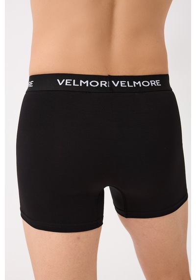 Velmore Erkek Boxer 3 Lı Kutu Yumuşak Pamuk Sıkmayan Bel Lastikli Beden S - 5xl Siyah-beyaz