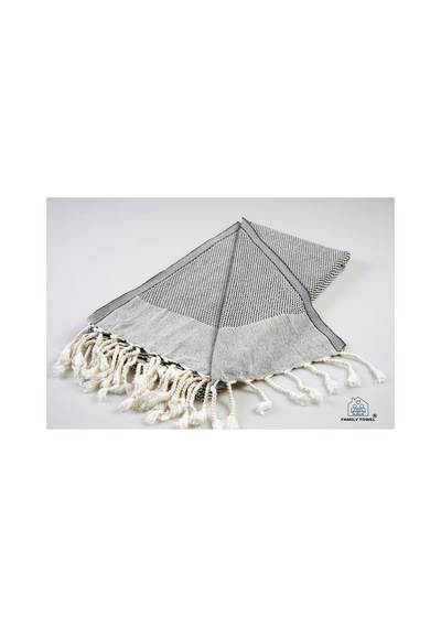 Peştemal %100 Doğal Pamuklu Türk Ev Tekstili Hamam - Banyo - Plaj - Spor Için 100x180 Cm 380gr Siyah & Beyaz