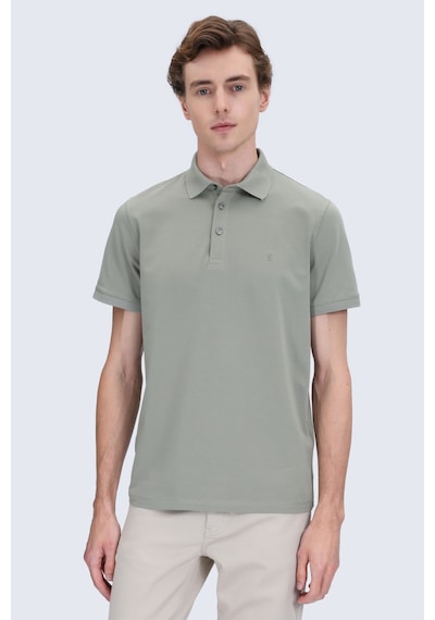 Hatemoğlu Vetiver Yeşil Regular Fit Polo Yaka Pamuklu Tişört
