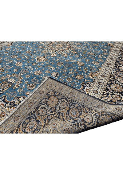 El Dokuma İran Nain Halısı 305x410 Turkuaz 12,5 M2 Salon Halısı Turkuaz