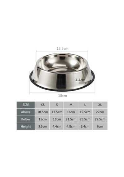 Paslanmaz Çelik Metal Mama Kabı 18 Cm.