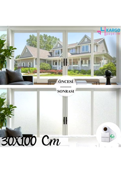 30 Cm X 1 Metre Cam Kumlama, Ofis, Duşakabin Ve Balkon Camı Kaplama Folyosu