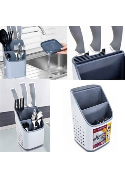 Miyuhome Tezgah Üstü Hazneli Kaşıklık Çok Amaçlı Bulaşıklık Plastik Diğer