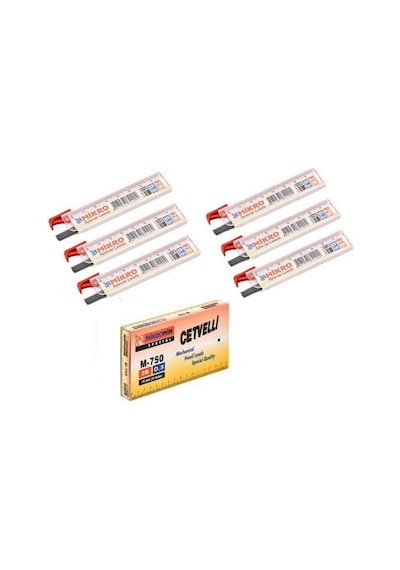 Min 0.5 MM Cetvelli Kalem Ucu 75 MM Mikro Uç 6 Adet