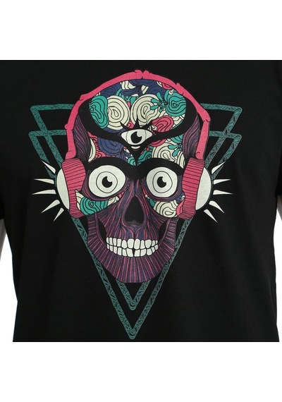 Bant Giyim - Stereo Skull Siyah Erkek T-Shirt Tişört